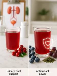 20250709_2159_Cranberry Juice Health Benefits_simple_compose_01jzr081tjf408y0g29axrth7x